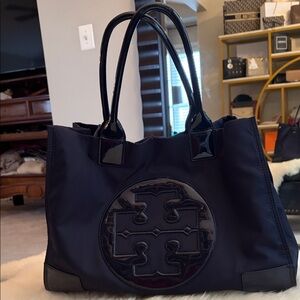 Tory Burch Ella Patent Tote Bag -Navy